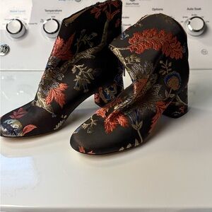 Floral Embroidered Ankle Boots